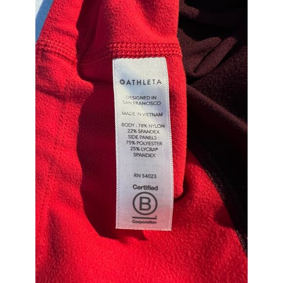 Athleta Leggings Asymmetrical Colorblock Supersonic Running Workout Sporty Yoga - Picture 5 of 5